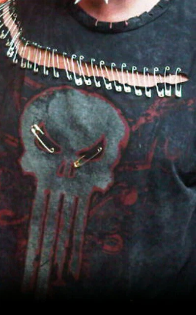 Original Marvel Punisher Mad Engine T-Shirt 2XL Black Red Graphic Customized Tee