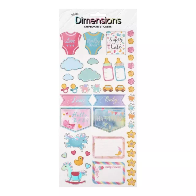 NEW Ribtex Dimensions Baby Label Stickers By Spotlight