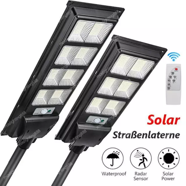 Garten LED Solar Straßenlaterne Fernbedienung Solarleuchte bewegungsmelder IP65