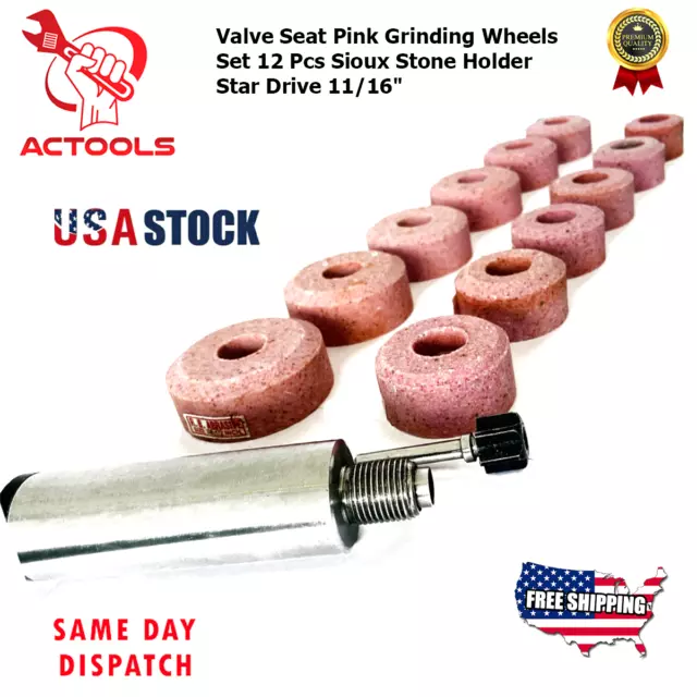 Sioux Valve Seat  Pink Grinding Wheels 12 pcs Stone Holder Star Drive 11/16"