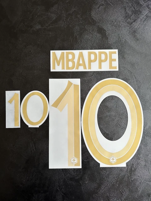 Flocage Officiel De L'Equipe De France Coupe Du Monde 2022 Home 22 24 Ndeg10 Mbappe Or