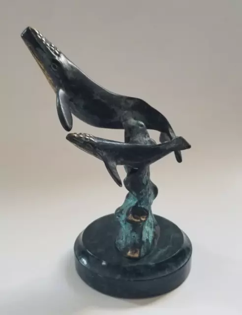 SPI Humpback Whale and Calf Sculpture Brass Bronze Gallery Statue Figurine