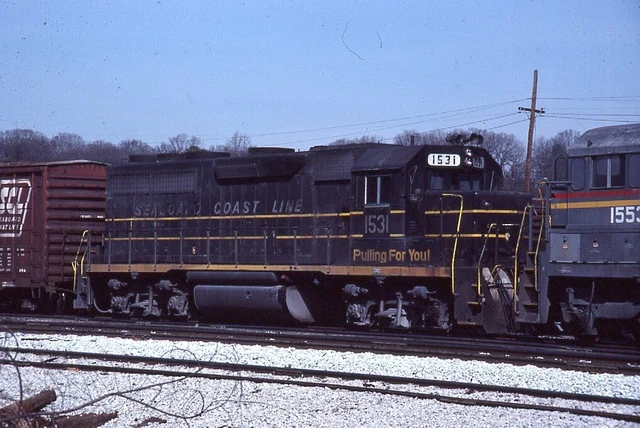 ORIGINAL KODACHROME RAILROAD SLIDE SCL SEABOARD COAST LINE 1531 Atlanta GEORGIA