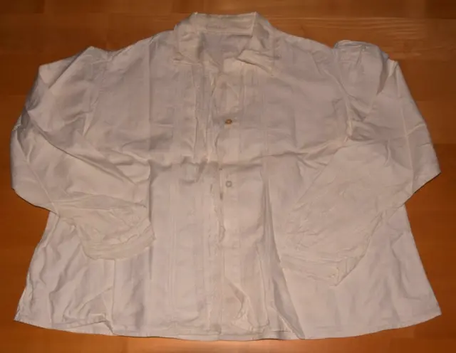 Antike Damen Damast Bluse Hemd Leibwäsche Spitze Trachten vor 1945 (10758)