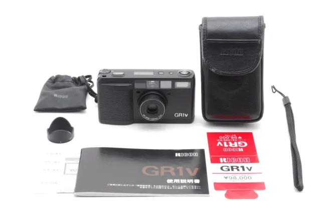 LCD works [MINT w/ Case] Ricoh GR1V Black Film Camera Point & Shoot From JAPAN