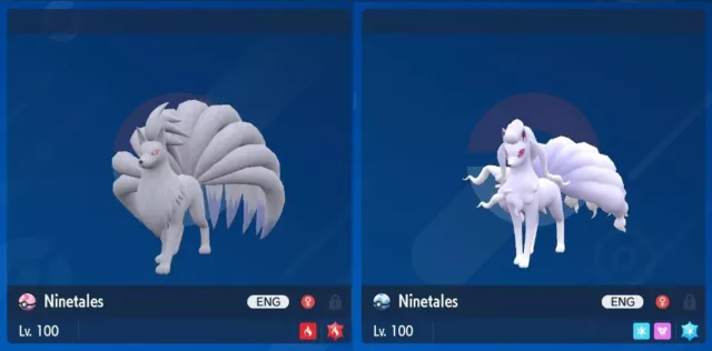 Shiny 6IV XXXL Kanto & Alolan Ninetales Pokemon Scarlet/Violet