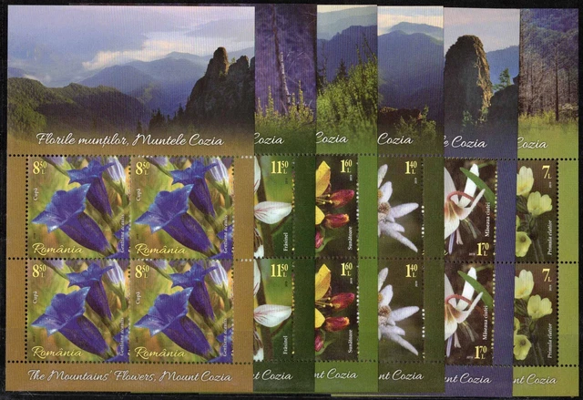 2019 Rumänien, Klb. Serie Blumen, postfrisch/MNH, MiNr. 7595/7600, ME 94,-