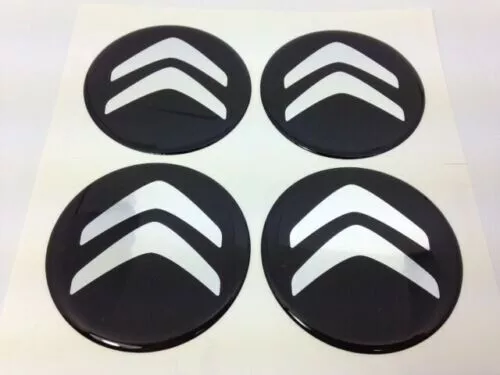 Set 4x 60mm Silicone Stickers for Wheel Center Centre Hub Caps for CITROEN Black