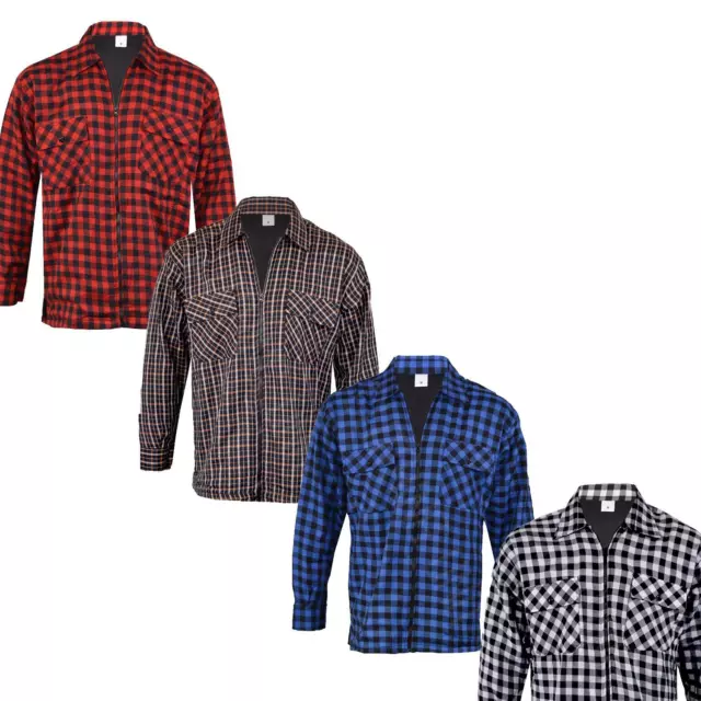 New Men's Flannel Padded Fleece Shirt Quilted Warm Winter Thermal Waistcoat