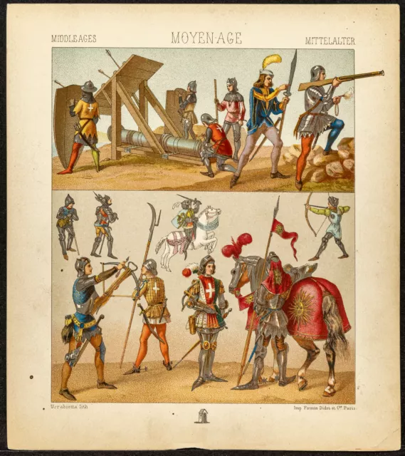 1890 - Armes, artillerie, uniformes militaires de la garde du roi - Moyen-âge