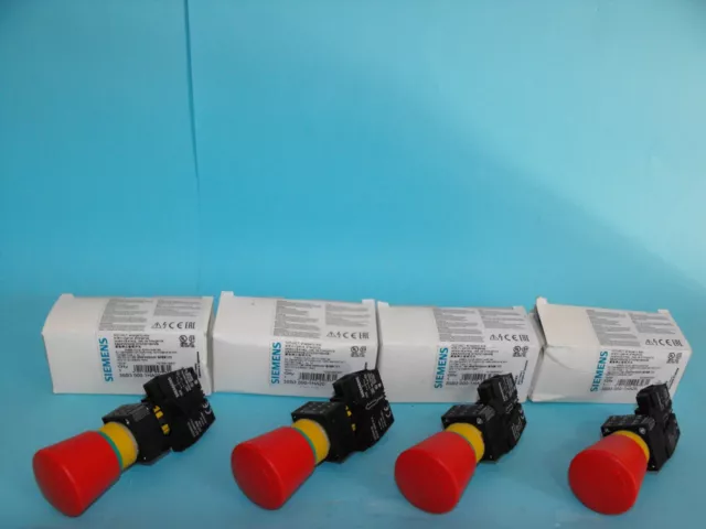 Siemens 3SB3 000-1HA20+3SB3400-0A.Emergency Stop Switch.(LOT4PCS).NEW
