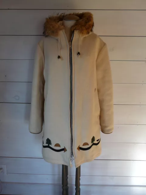 Vintage  Hudson's Bay Company Parka Coat Fur Lined Hood Woman's Size L
