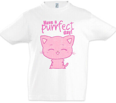 Have a Purrfect Day Kids Boys T-shirt CAT cats love Meow I LOVE Addiction