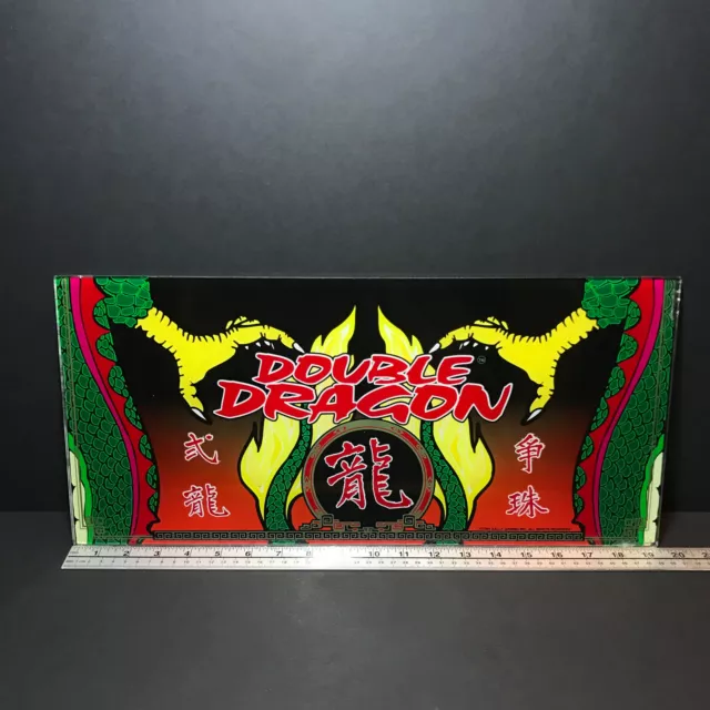 Vintage 1994 Bally Gaming Double Dragon Slot Machine Back Glass Insert Panel