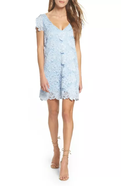 Women's Bb Dakota Jacqueline Lace Shift Dress, Size Small - Blue