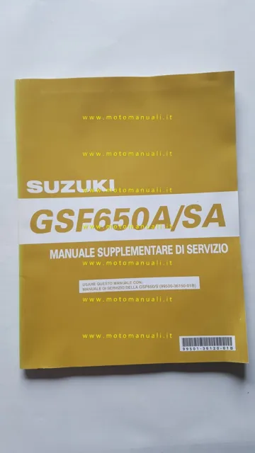 Suzuki GSF 650 ASA AGGIORNAMENTO 2005 manuale officina ITALIANO originale