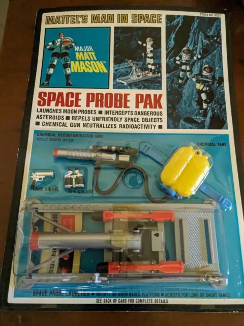 1966 Major Matt Mason  Space Probe Pak Toy On Unpunched Card Mattel