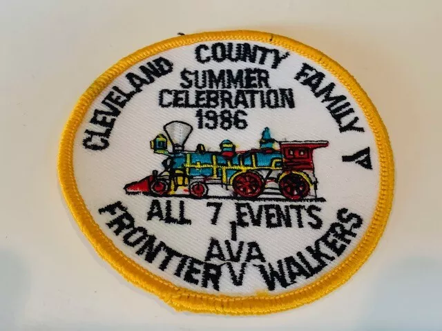 Advertising Patch Logo Emblem Sew vtg patches Cleveland County Fair 1986 walkers