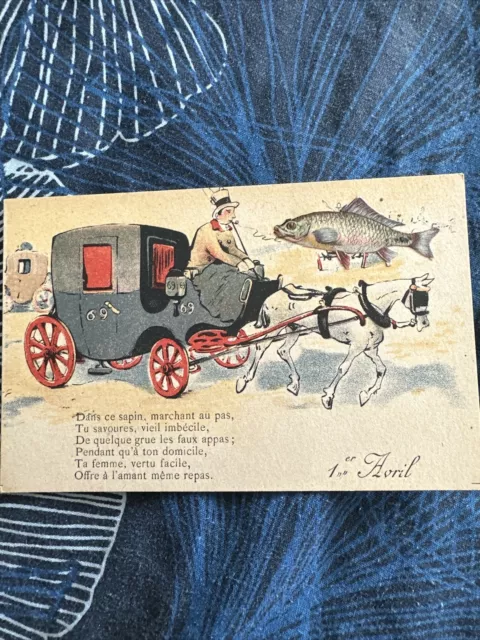 CPA carte postale " Poisson d' Avril "