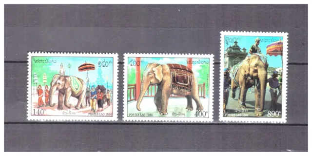 Laos   N°  1154 / 1156 . Serie  Elephants  Blancs   Neuve  .  (  * )  .Superbe .