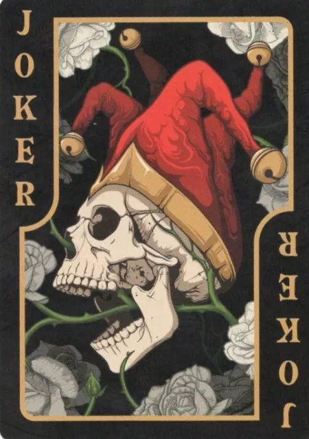 RARE MODERN "Skull Wearing a Red Jokers Hat" JOKER Play Card #83