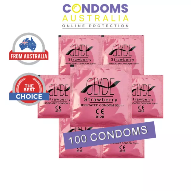 Glyde Ultra Strawberry Condoms (100 Condoms)