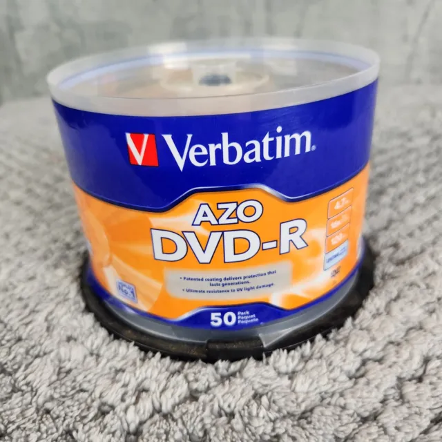 Verbatim AZO DVD-R 4.7GB 16X 50 Pack Spindle Blank Recordable Discs Opened Pack