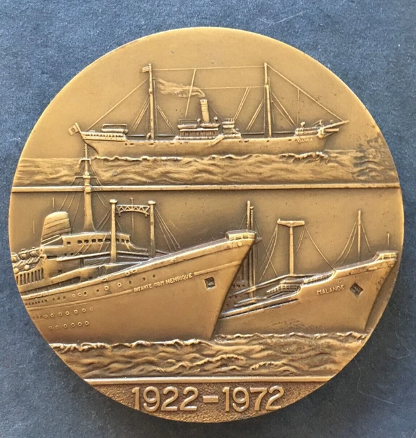 BEAUTIFUL RARE BRONZE medal of 50th anniversary of colonial shipping