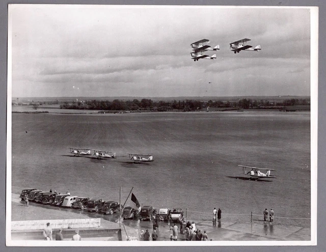 De Havilland Tiger Moth Cuas Formation Large Original Vintage Press Photo