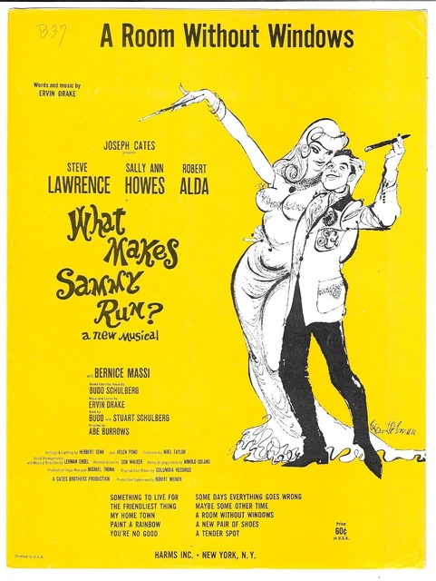 STEVE LAWRENCE Broadway Sheet Music A ROOM WITHOUT WINDOWS  WHAT MAKES SAMMY RUN