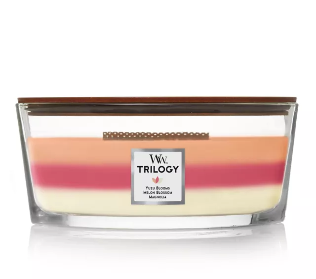 Candela Yankee Linea Woodwick  Ellipse Trilogy Profumo Floreale Blooming Ochard