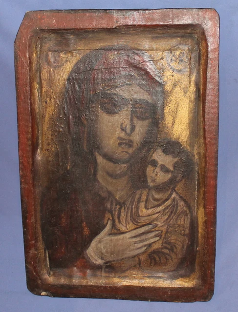 VINTAGE HAND PAINTED Orthodox icon Virgin Mary Jesus Christ Child £469. ...