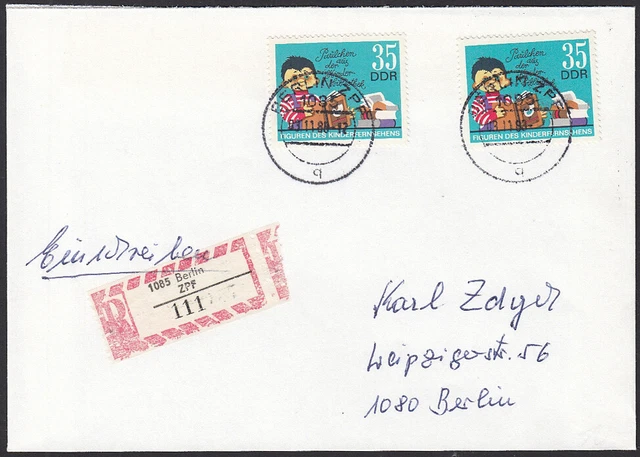 DDR Nr. 1812 MeF (aus Klbg. 1807-1812) auf R-Brief Berlin