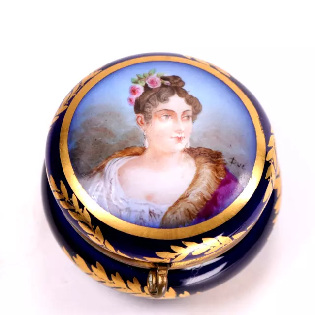 Sevres French Porcelain Bonbonniere Jewellery Box Signed Puc 19th Century