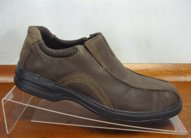 CLARKS SHERWIN TIME 13287 Brown Leather Slip On Loafers Casual Shoes Mens Sz 8 M 36.95 PicClick