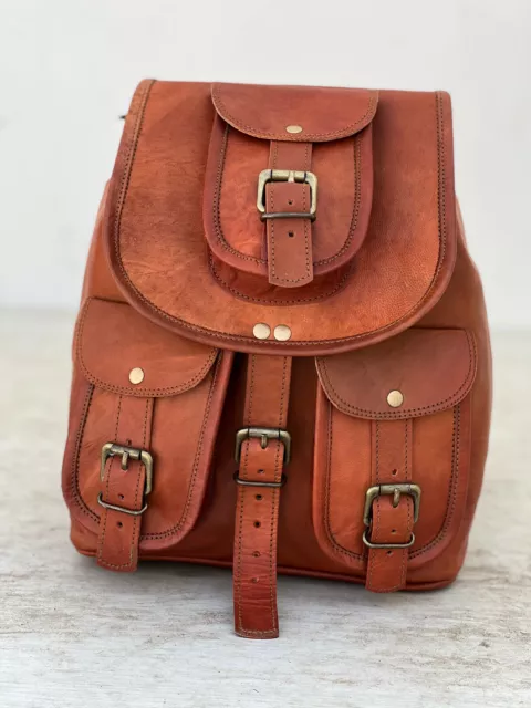 Sac à Dos Souple Dernier Cuir Authentique Vintage Sac Femme Voyage Neuf Épaule