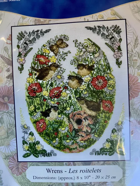 DMC Counted Cross Stitch Kit - Wrens By Sharon Jervis