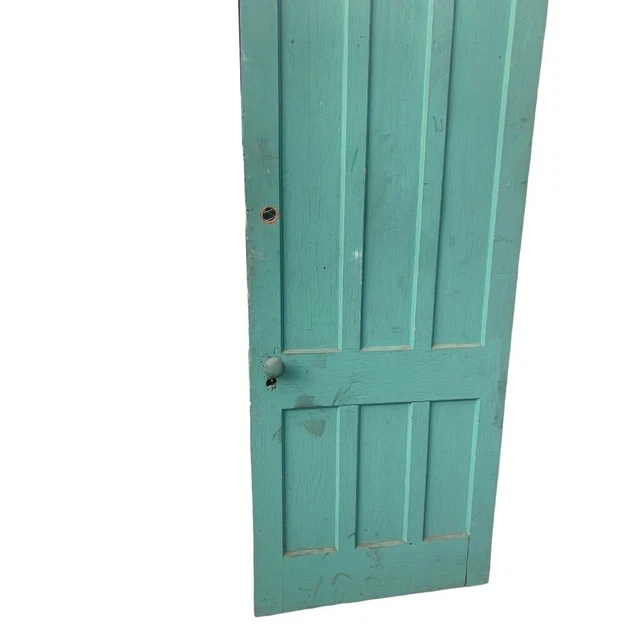 Antique 6 Panel Solid Wood Door 30" x 79" Painted Project Piece Salvage 8