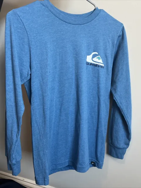 QuikSilver Boys Youth Long Sleeve Shirt size M Medium Blue