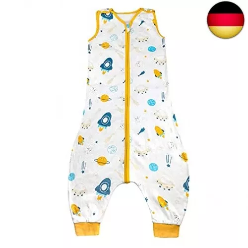 FLYISH DIRECT Baby Schlafsack mit Füßen, 100% Baumwolle Sommer Schlafsack mit F