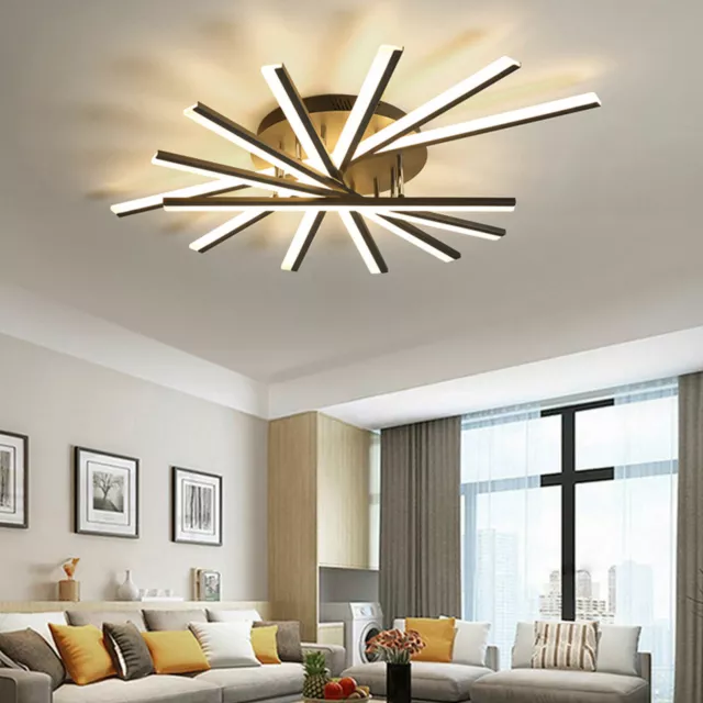 Modern LED Ceiling Light Dimmable Lamp Flush Mount Fixture Chandelier Remote