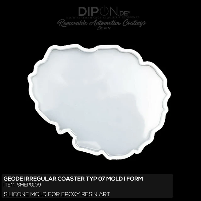 Epoxidharz Silikonform GEODE IRREGULAR COASTER Typ 07 Gießform Epoxy Resin Mold