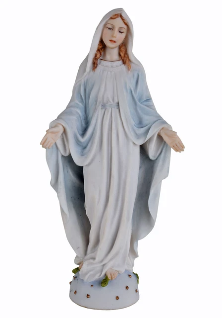 Statuette Madone à L'Enfant Jésus Avec Couronne - Bronze - Schutzmadonna - 26 Cm