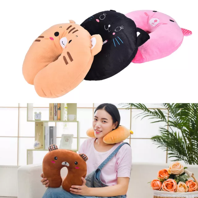 Cartoon Animal U Shaped Travel Pillow Neck Support Head Rest Headrest Cushion~m'