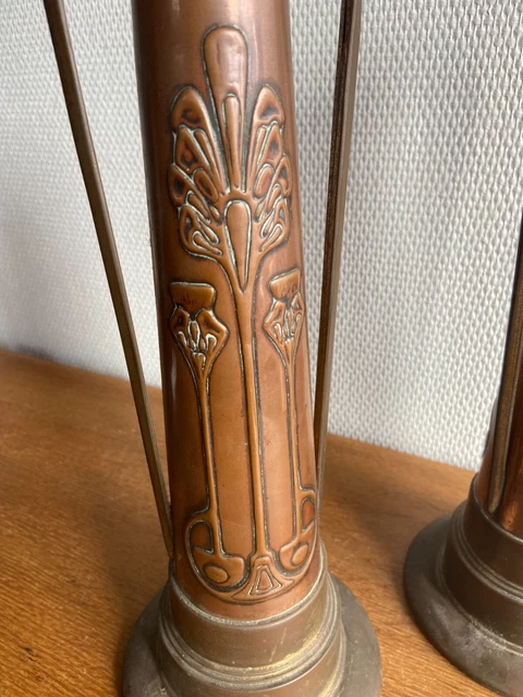 paire de vase cuivre art nouveau Jugendstil signé