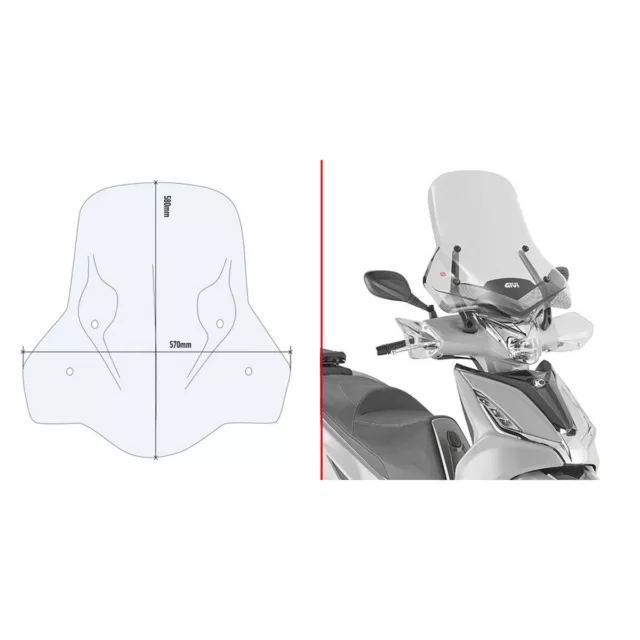 GIVI 6114DT Bildschirm Windschutzscheibe Transparent Für Kymco Agility 300