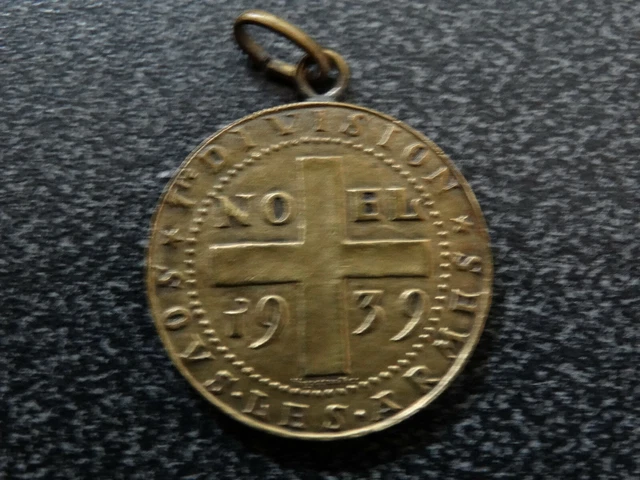 Ancienne Médaille Noël Sous Les Armes Suisse 1914 – Bronze, Thème Guerre, Par HUGUENIN