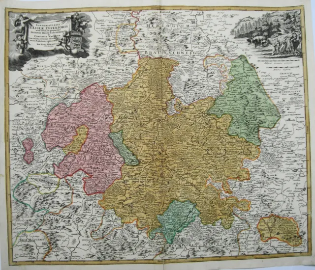 Nordhessen Kassel Waldeck Wildungen Melsungen  Landkarte Kupferstich Homann 1720