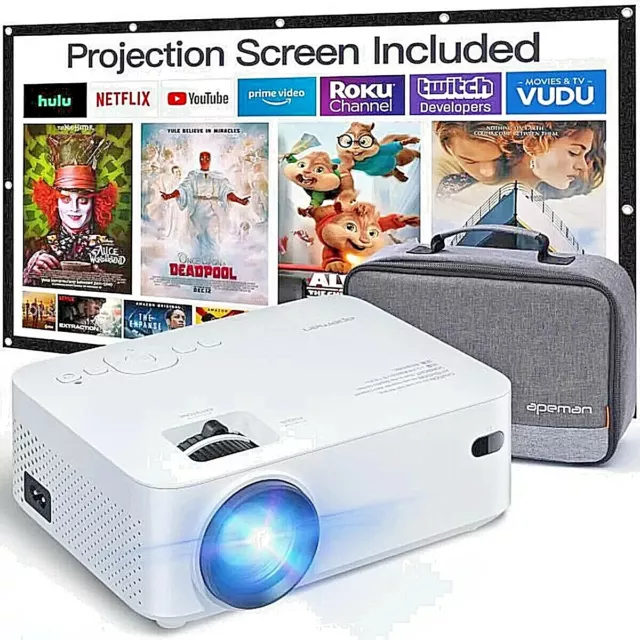 retroprojecteur 6000 lumens mini projecteur 1080p fullHD hdmi usb sd av vga