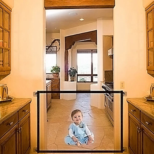 Puerta Plegable Portátil Malla Plegable Bebé Cerca Puerta Interior y Exterior Guar M9G5